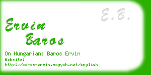 ervin baros business card